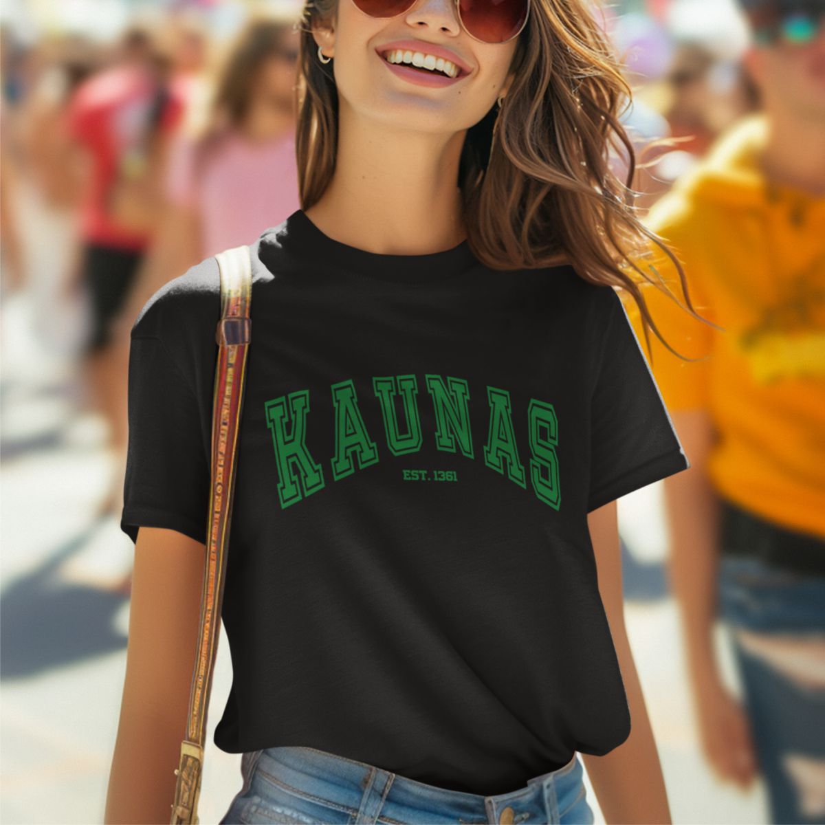 Juodi UNISEX marškinėliai "Kaunas est 1361"