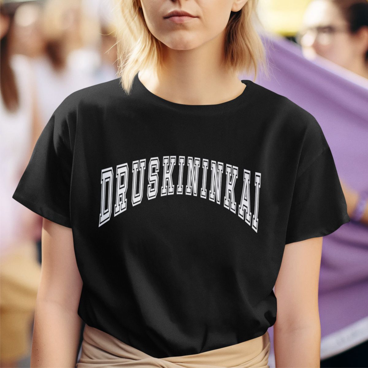 Juodi UNISEX marškinėliai "Druskininkai"