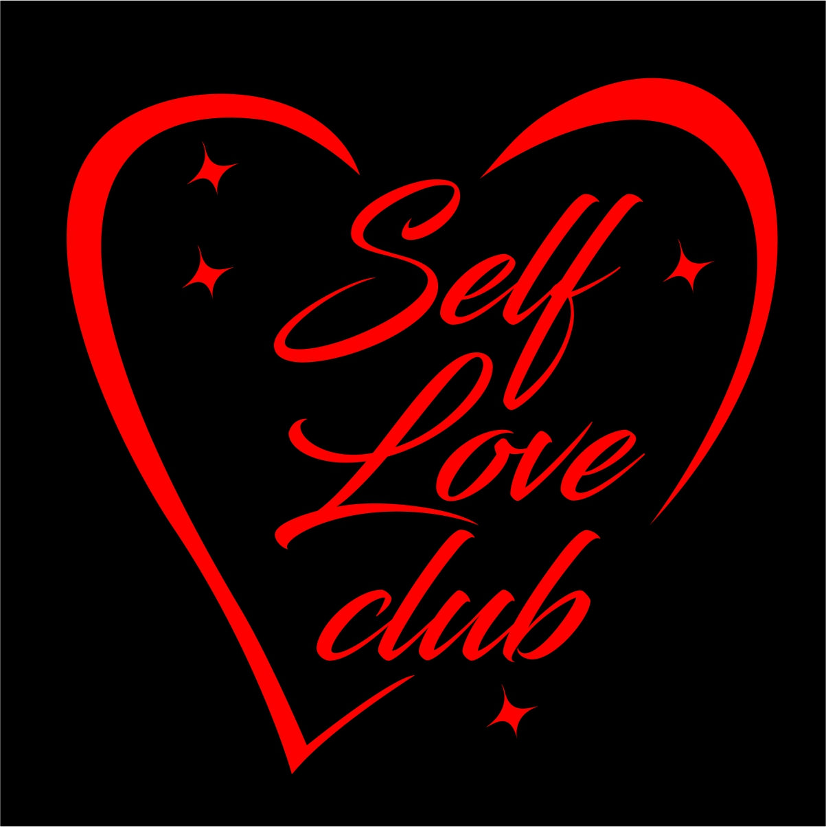 Juodi UNISEX marškinėliai "Self love club"