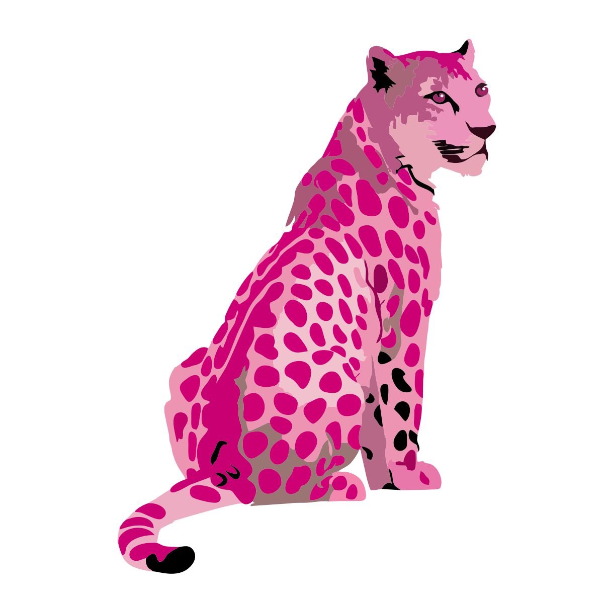 Balti UNISEX marškinėliai "Pink leopard"