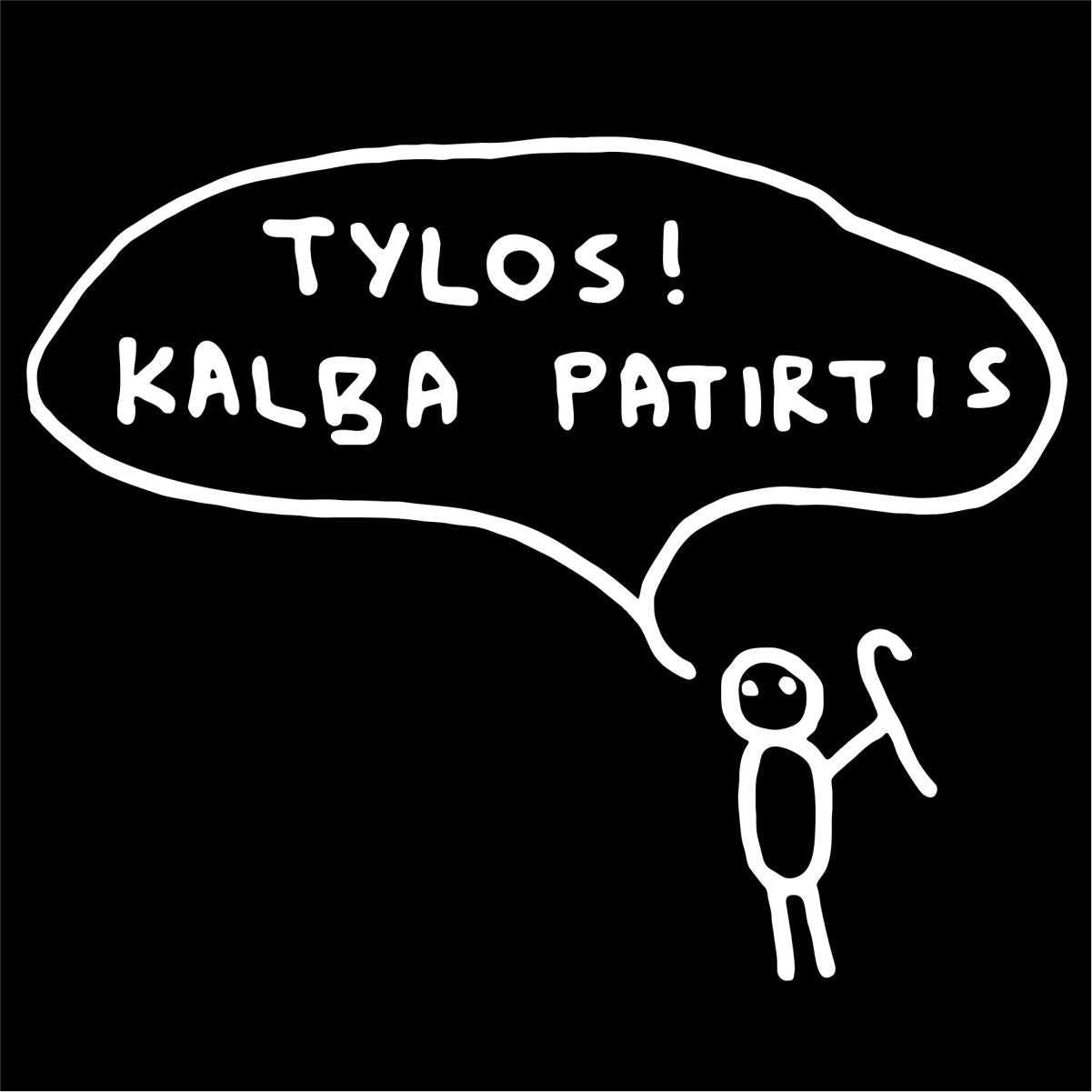 Juodi UNISEX marškinėliai "Tylos! Kalba patirtis“