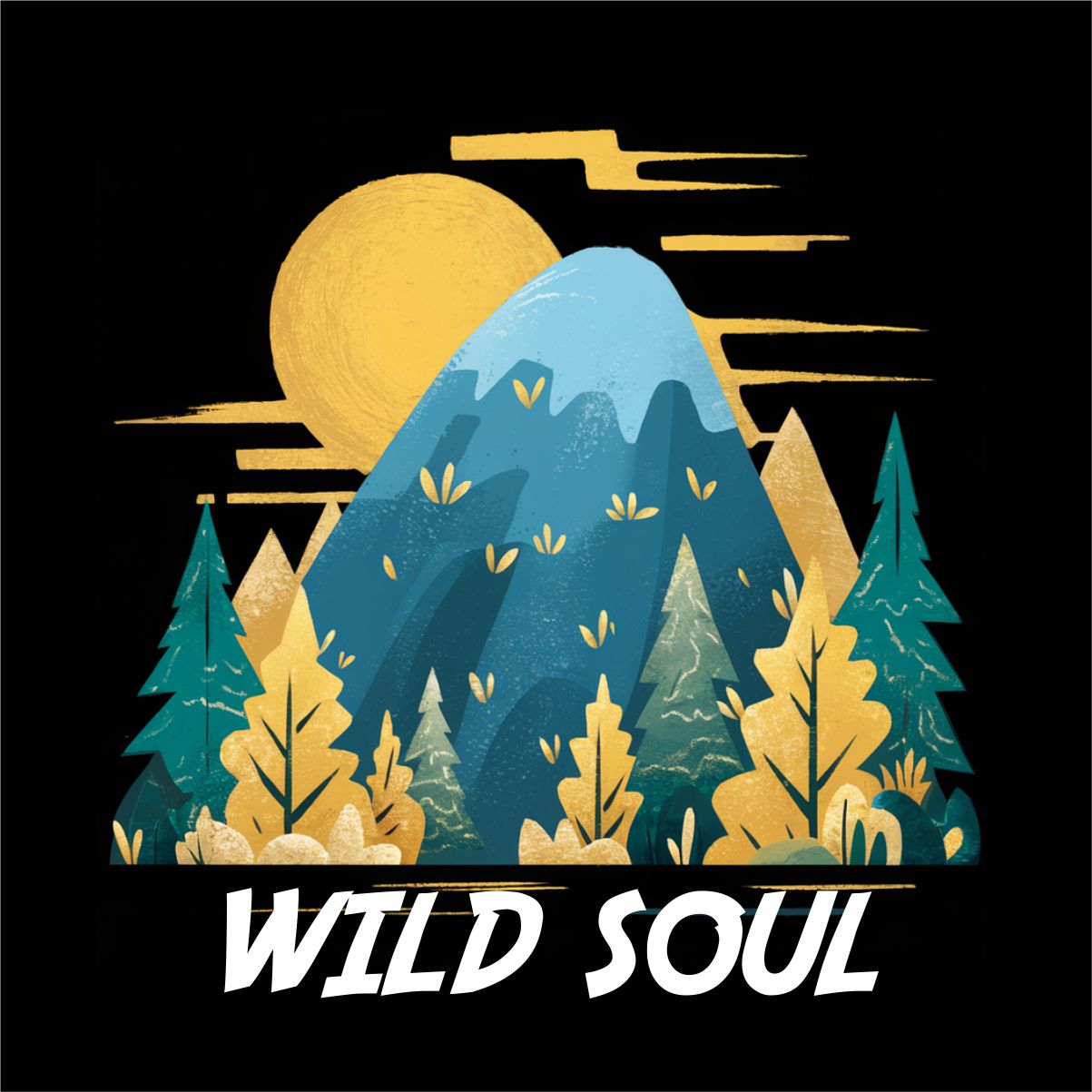 Juodi UNISEX marškinėliai "Wild soul"