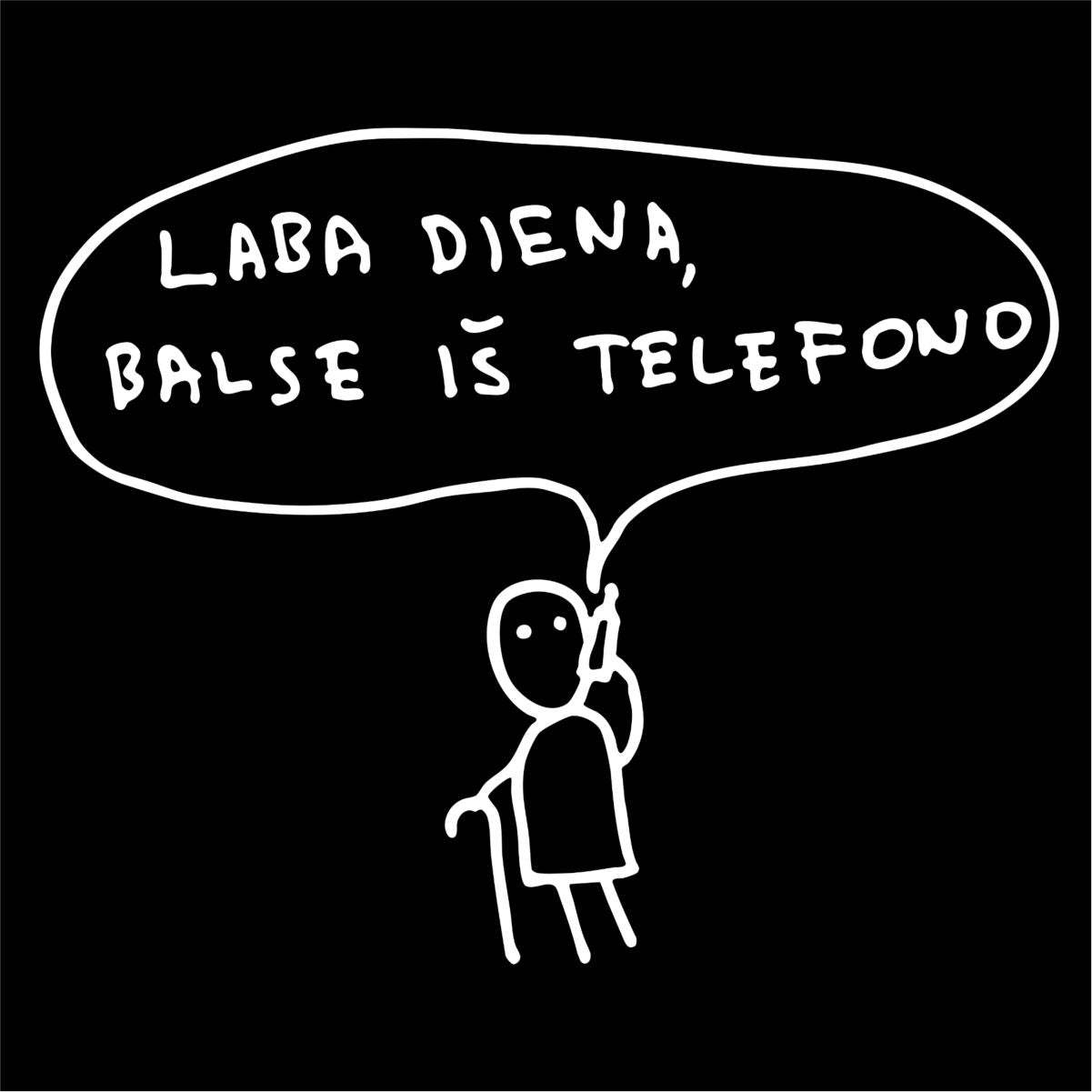 Juodi UNISEX marškinėliai "Laba diena, balse iš telefono“