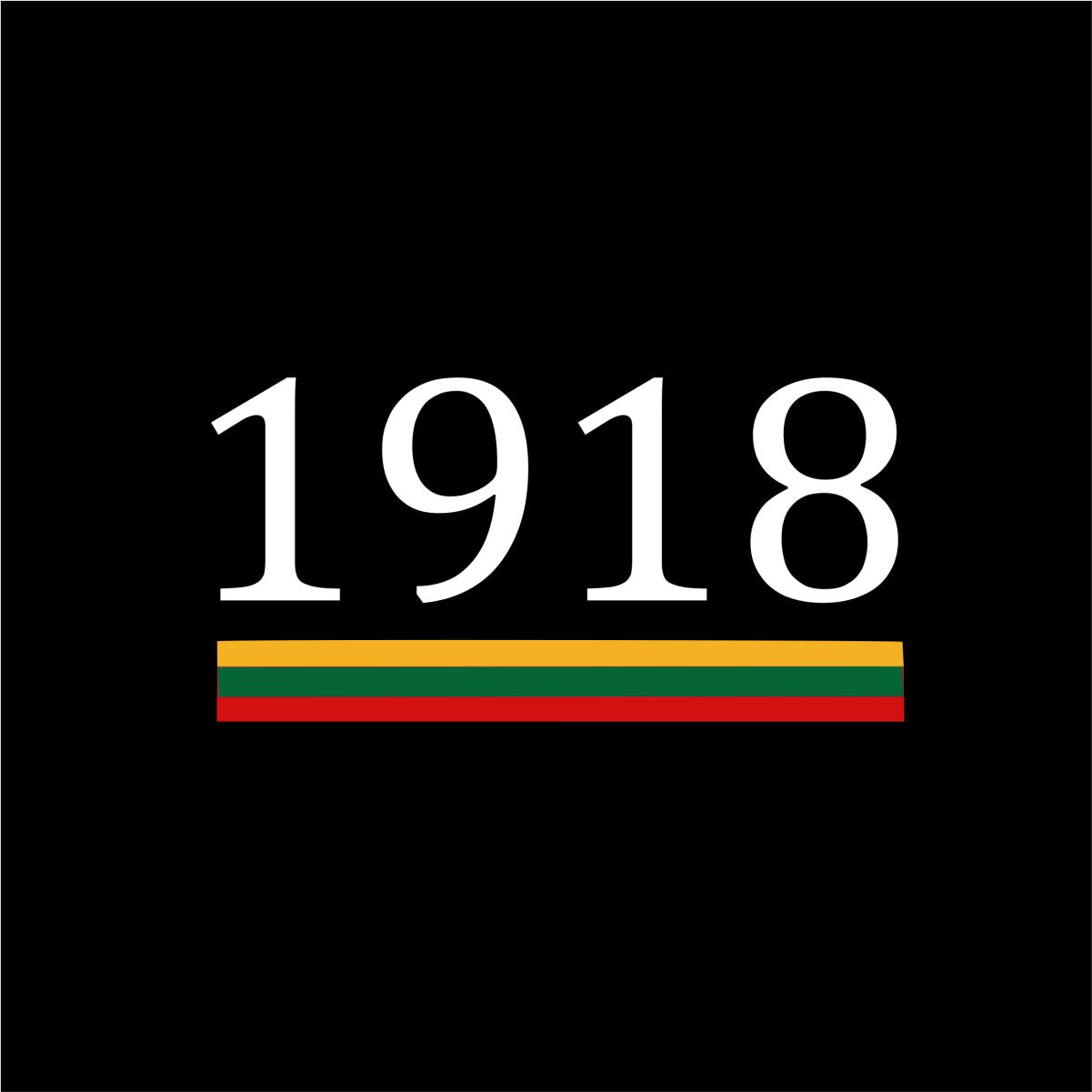 Juodi UNISEX marškinėliai "1918"