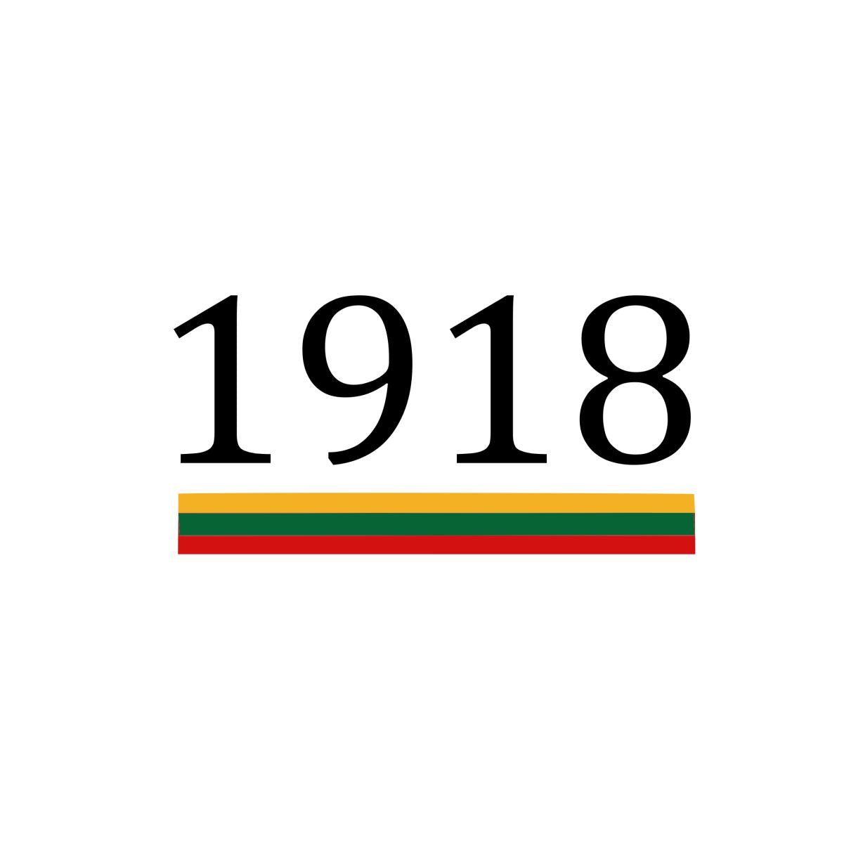 Balti UNISEX marškinėliai "1918"