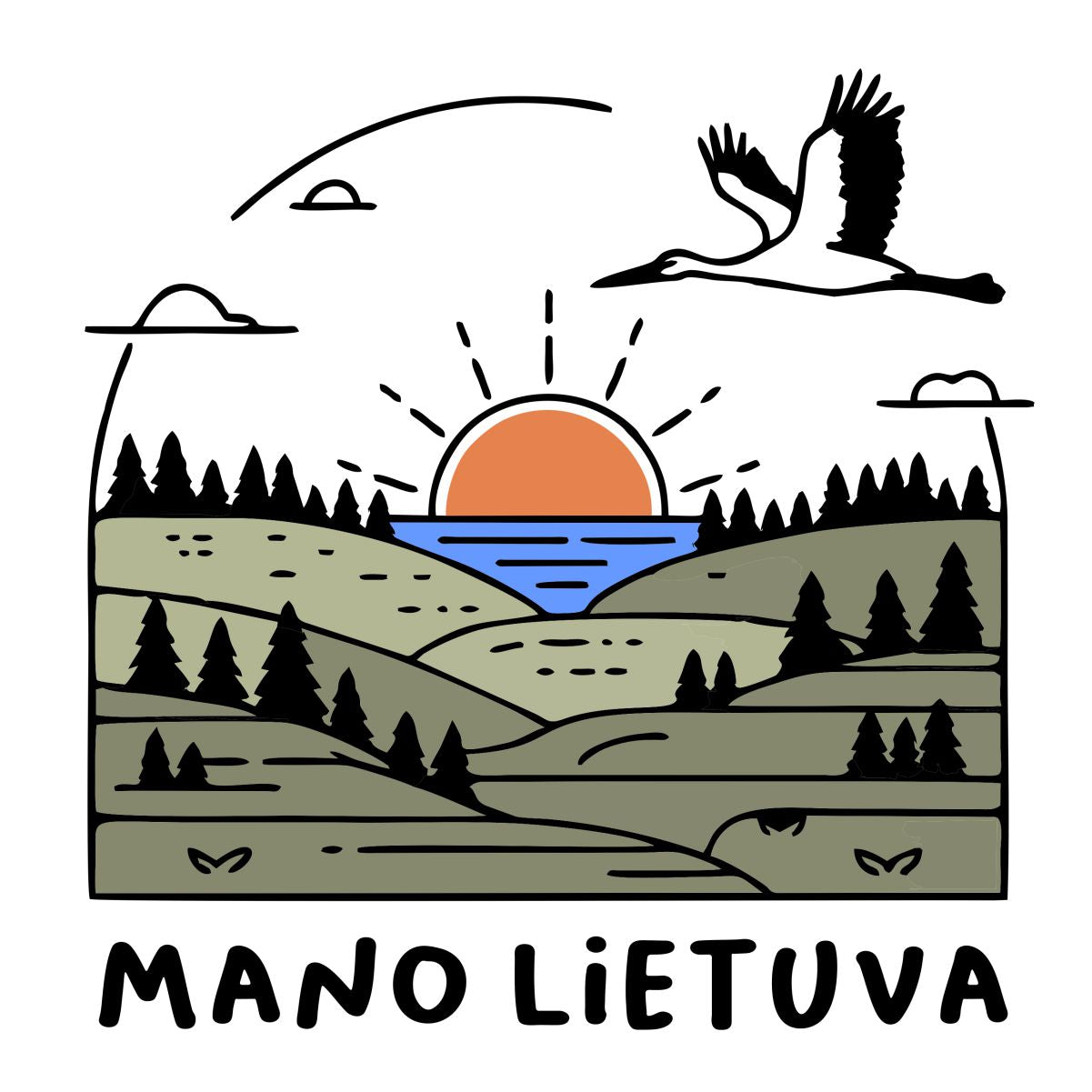 Balti UNISEX marškinėliai "Mano Lietuva“