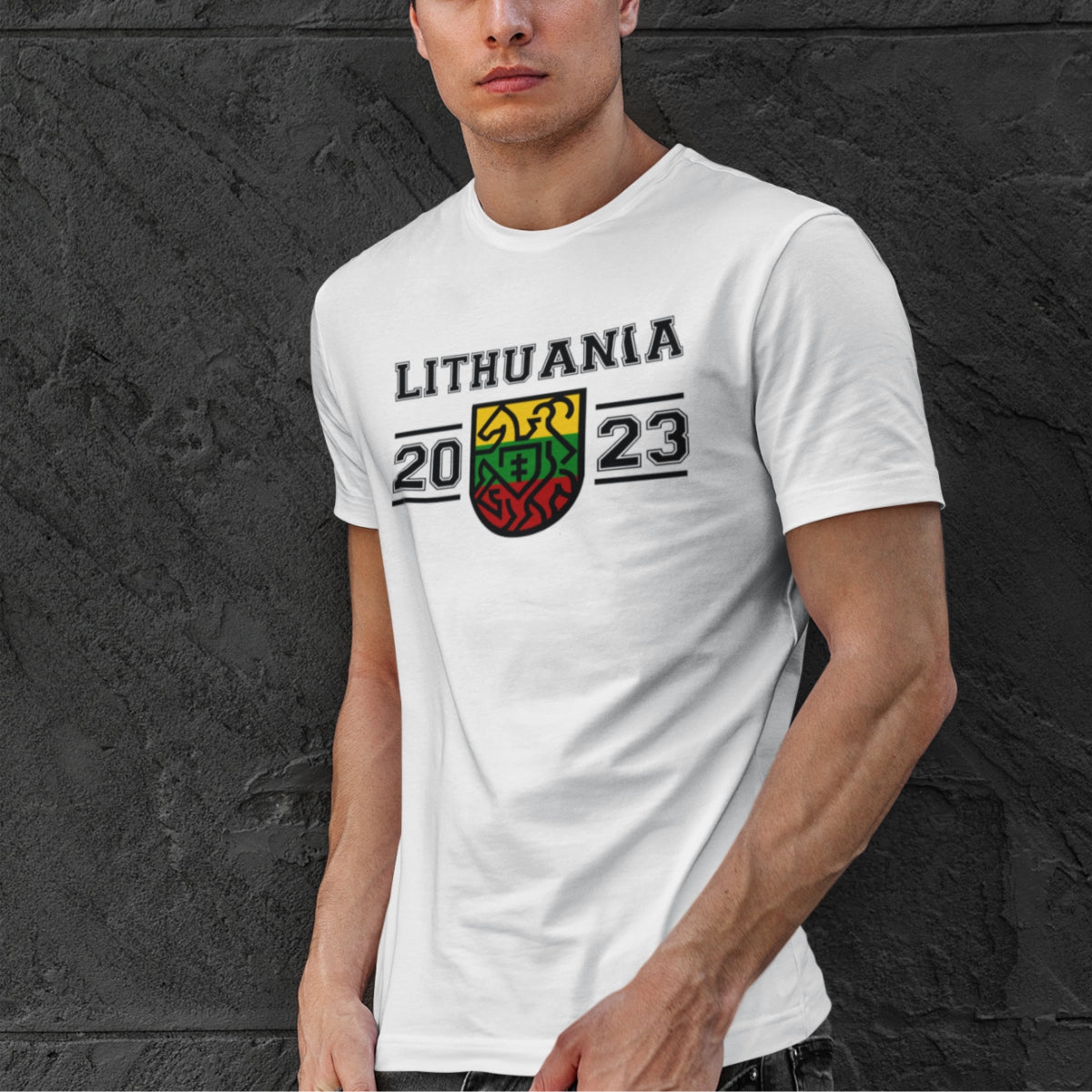 Balti UNISEX marškinėliai "Lithuania 2023“