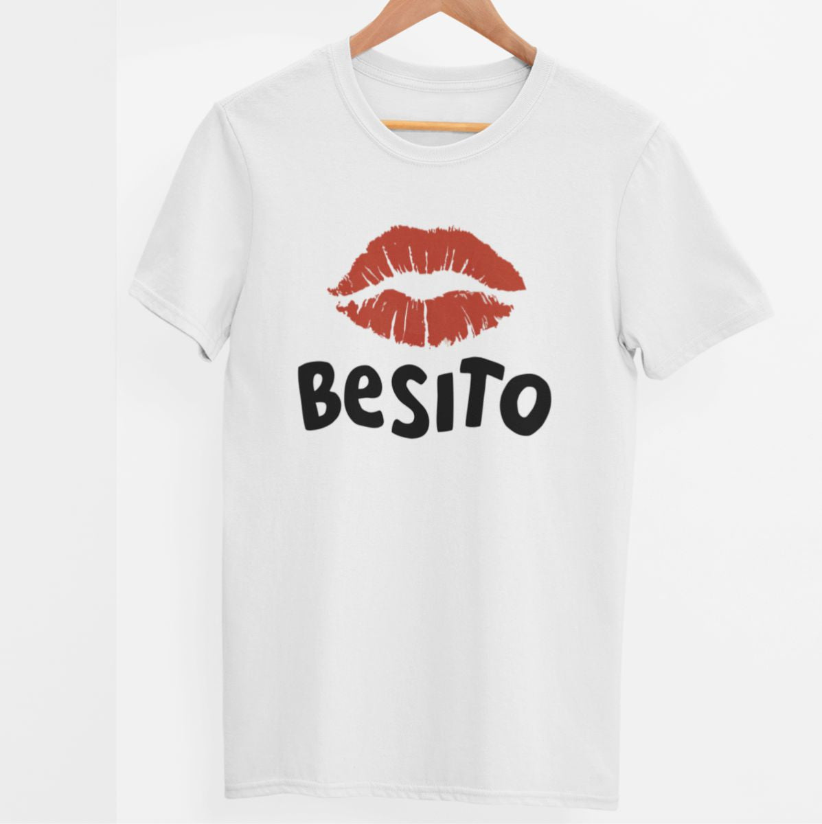 Balti UNISEX marškinėliai "Besito"