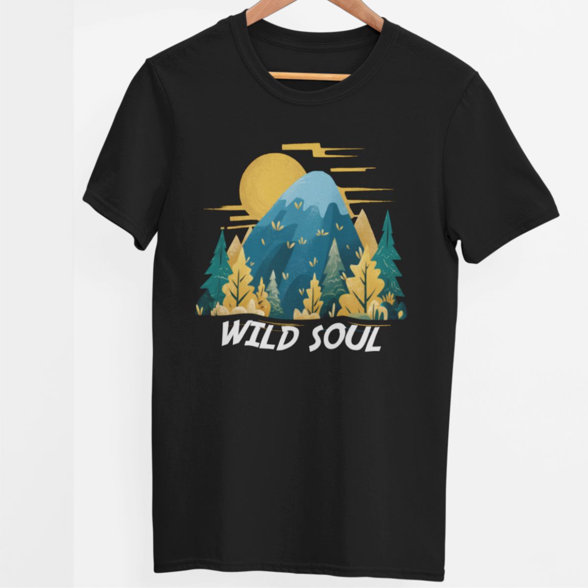 Juodi UNISEX marškinėliai "Wild soul"