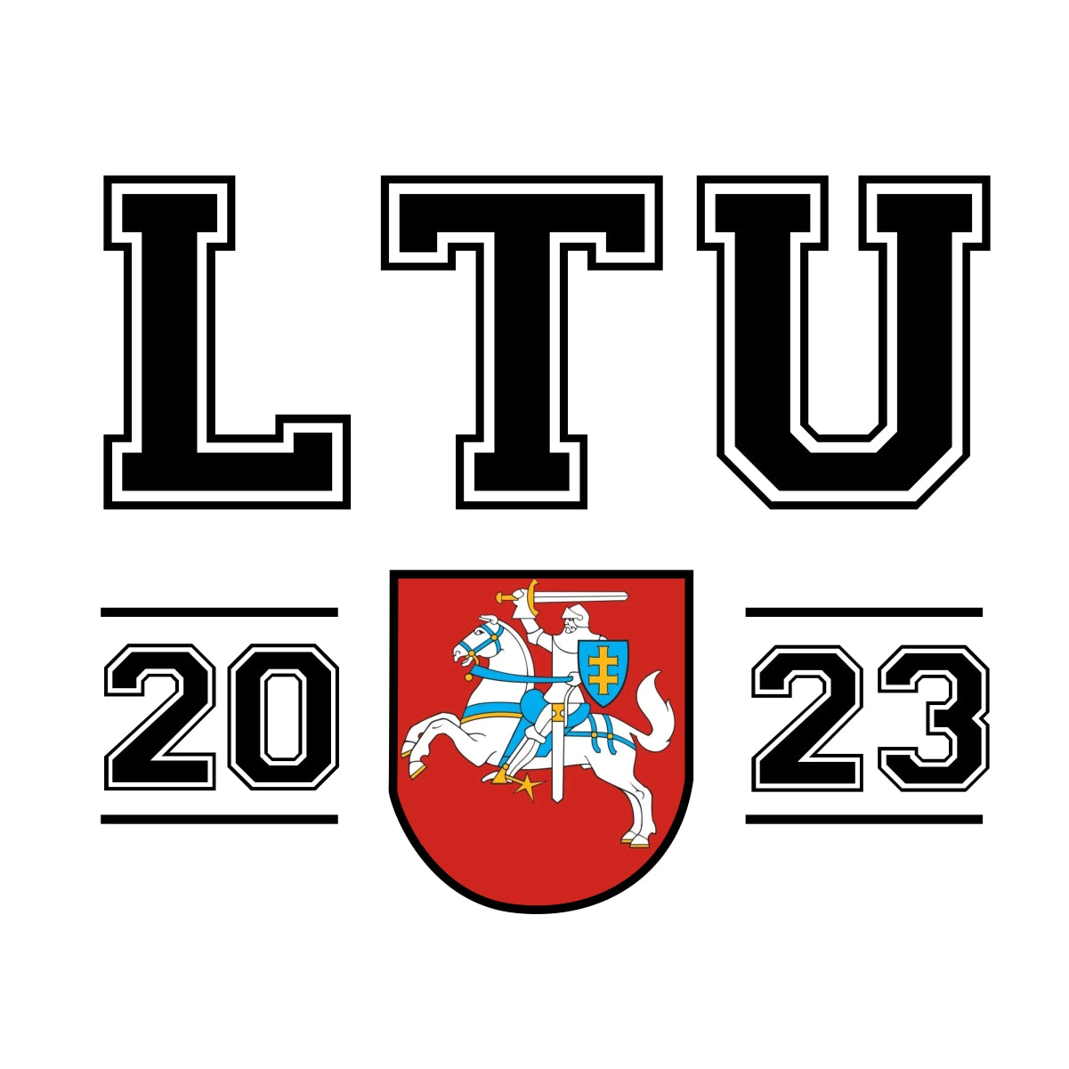 Balti UNISEX marškinėliai "LTU 2023“