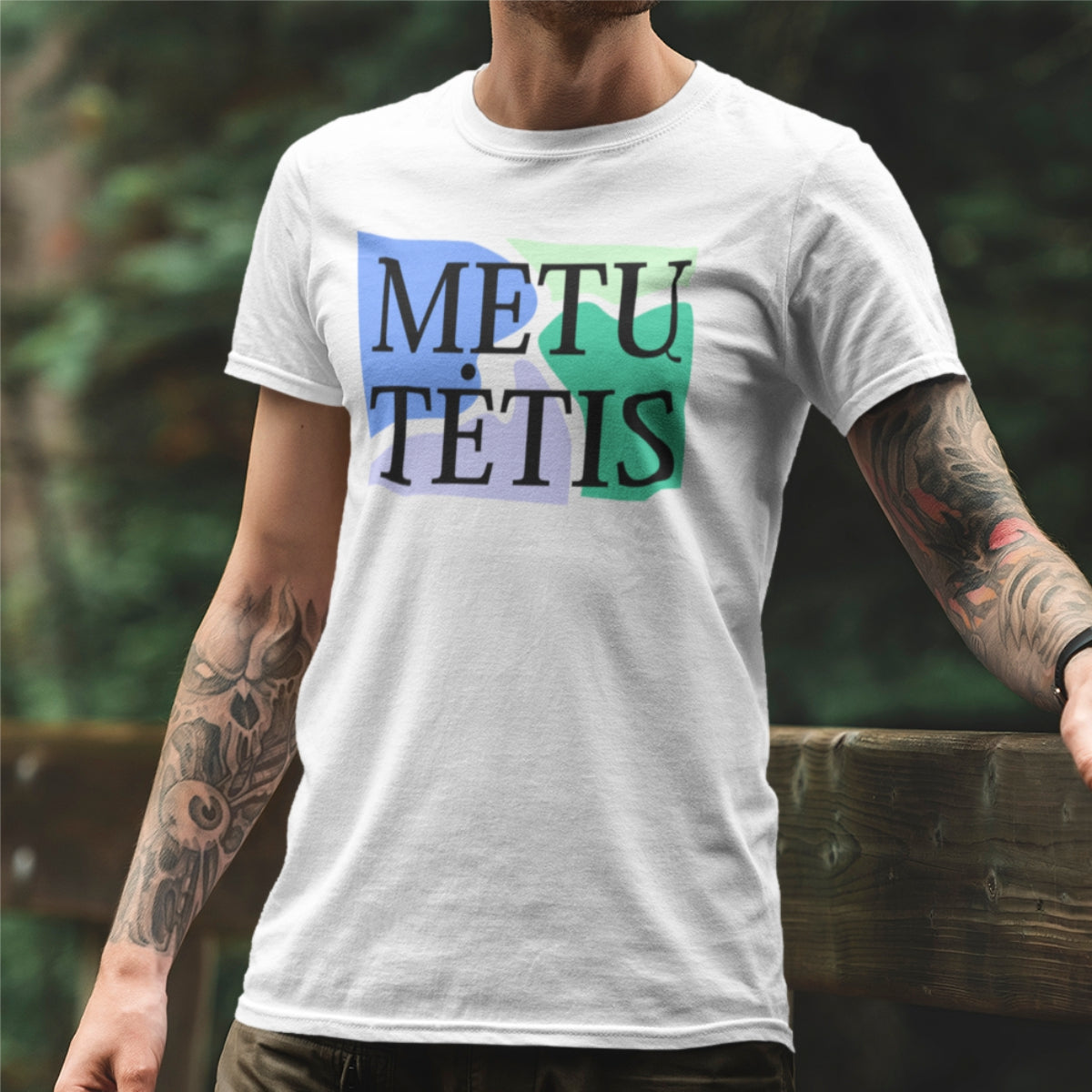 Balti UNISEX marškinėliai "Metų tėtis"