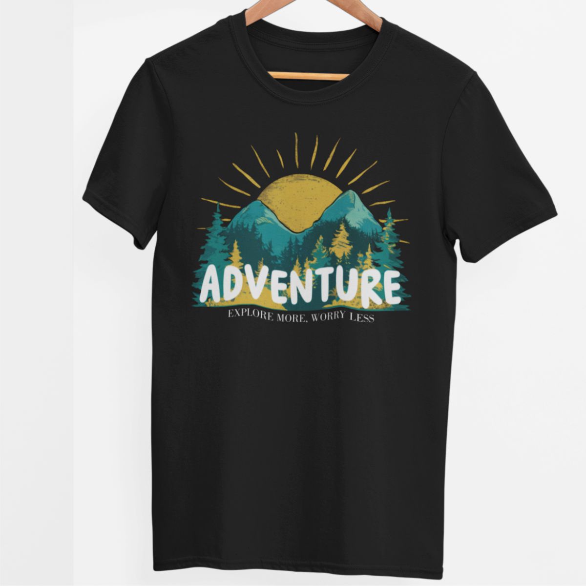 Juodi UNISEX marškinėliai "Adventure"