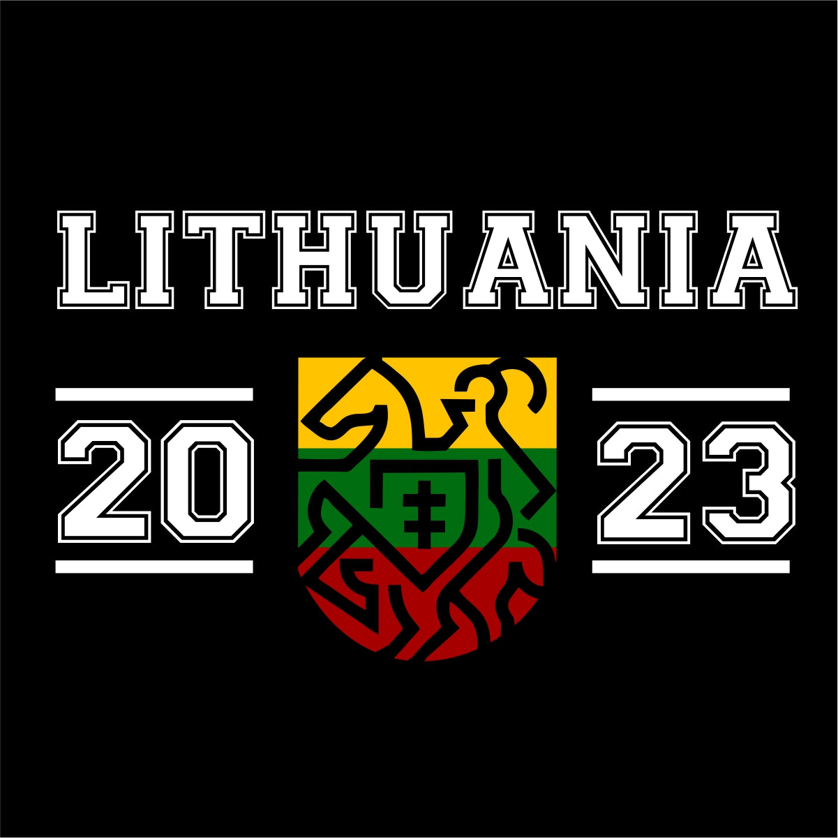 Juodi UNISEX marškinėliai "Lithuania 2023“