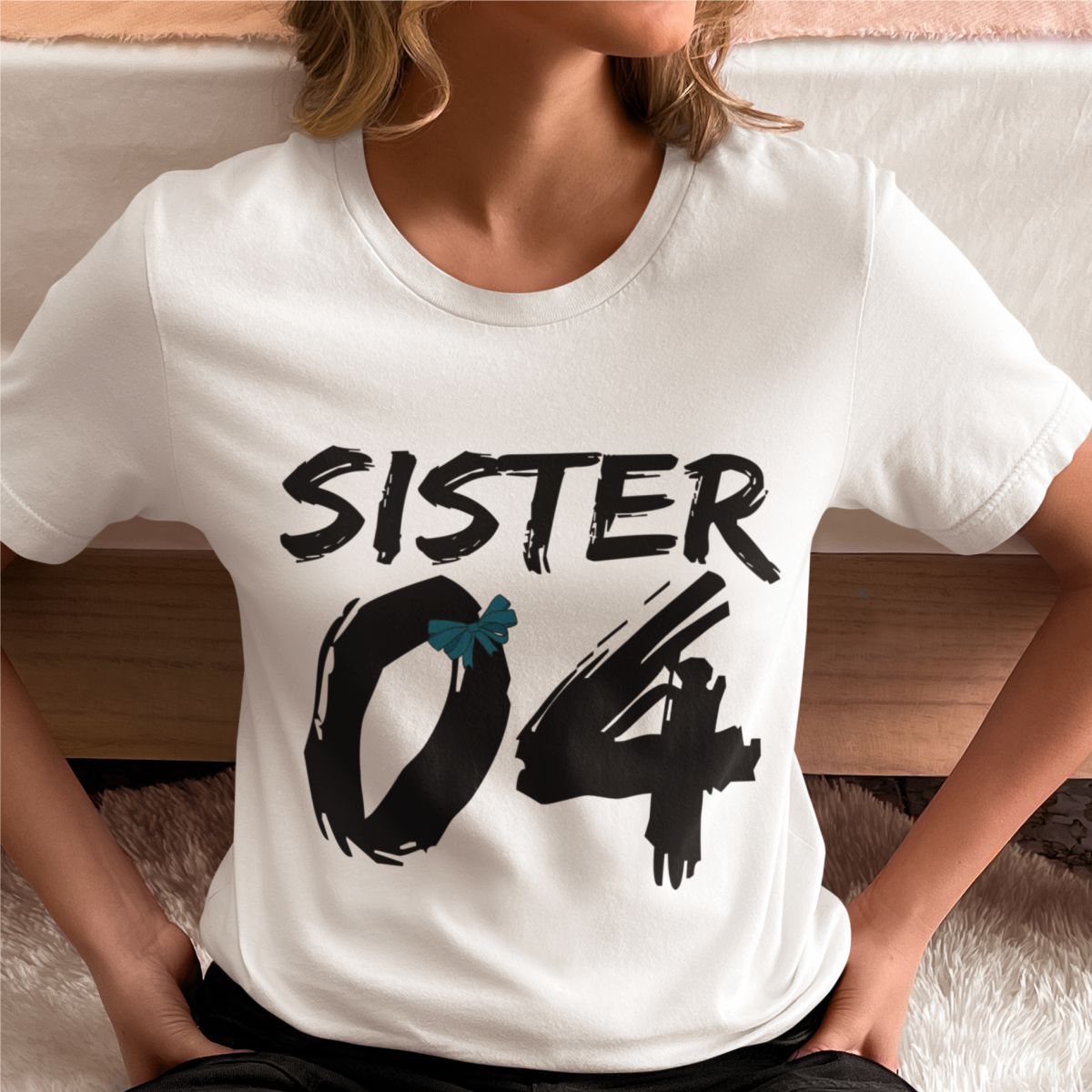 Balti UNISEX marškinėliai "Sister 04"