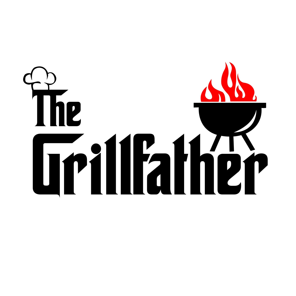 Balti marškinėliai tėčiui "The grillfather"