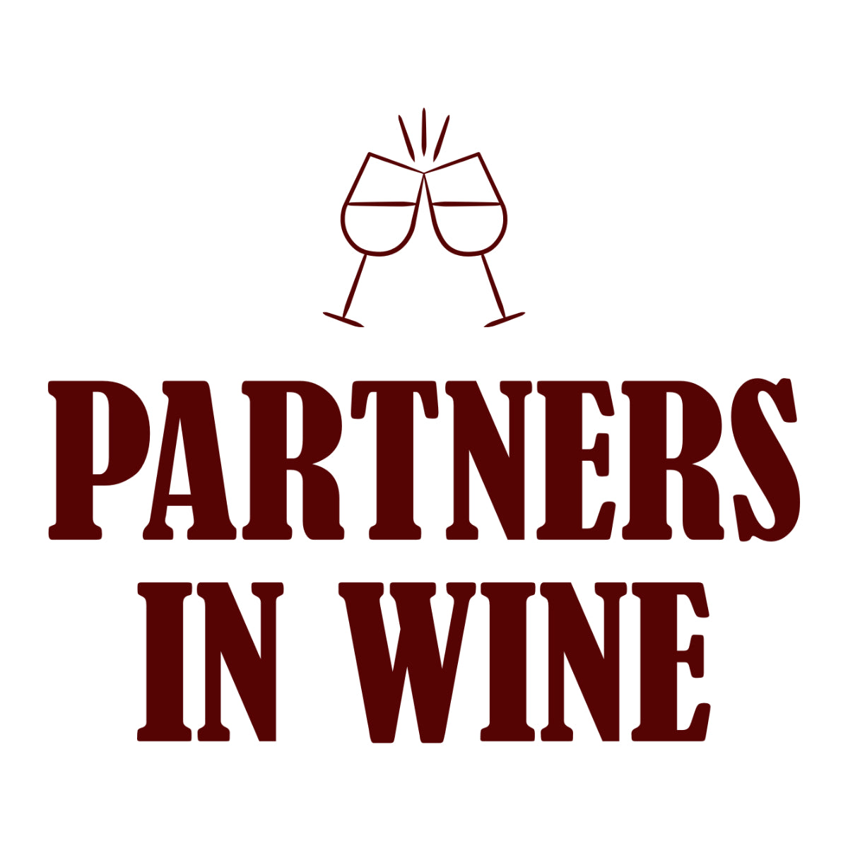 Balti UNISEX marškinėliai su linksmu užrašu "Partners in wine" Pagaminta prekė (M)