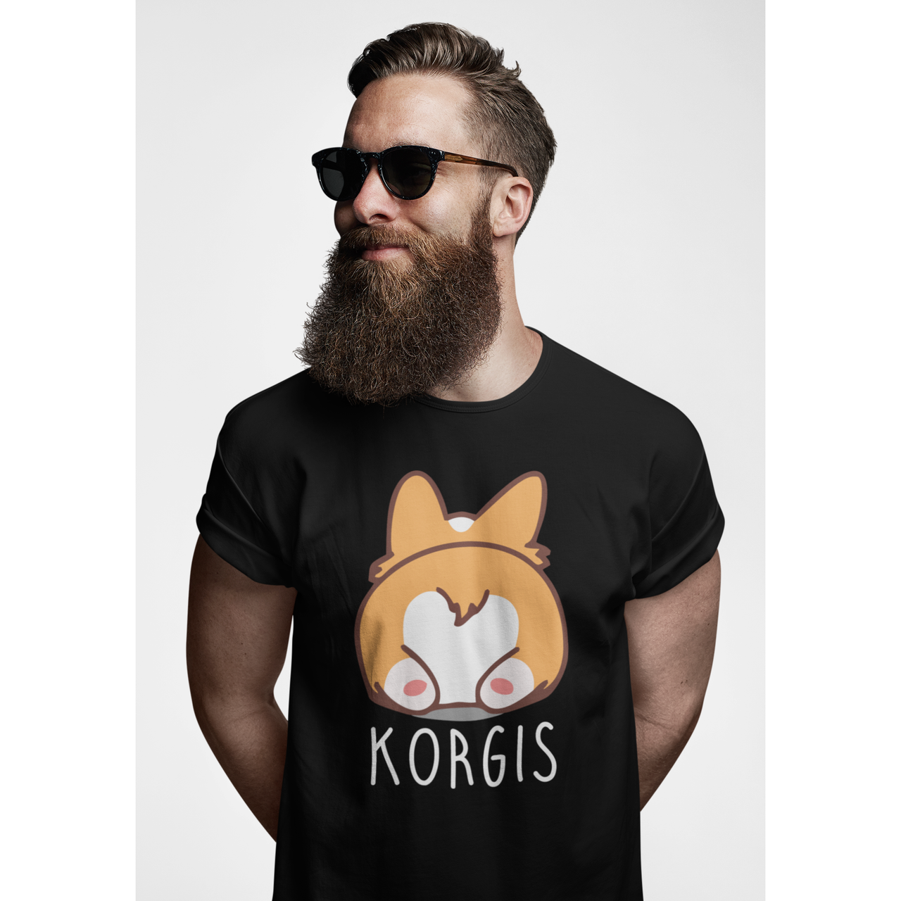 Juodi UNISEX marškinėliai "Korgis"