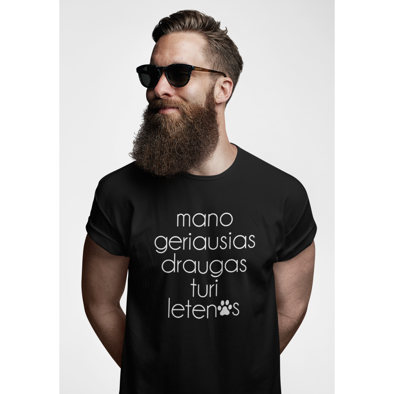 Juodi UNISEX marškinėliai "Mano geriausias draugas"