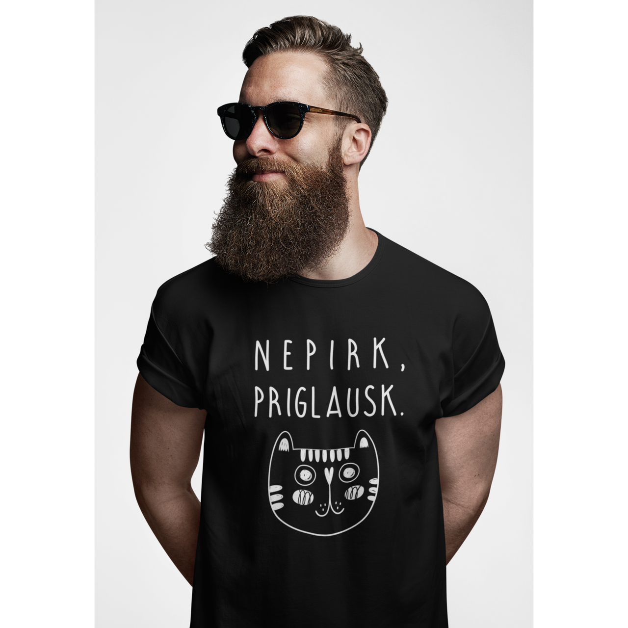 Juodi UNISEX marškinėliai "Nepirk"