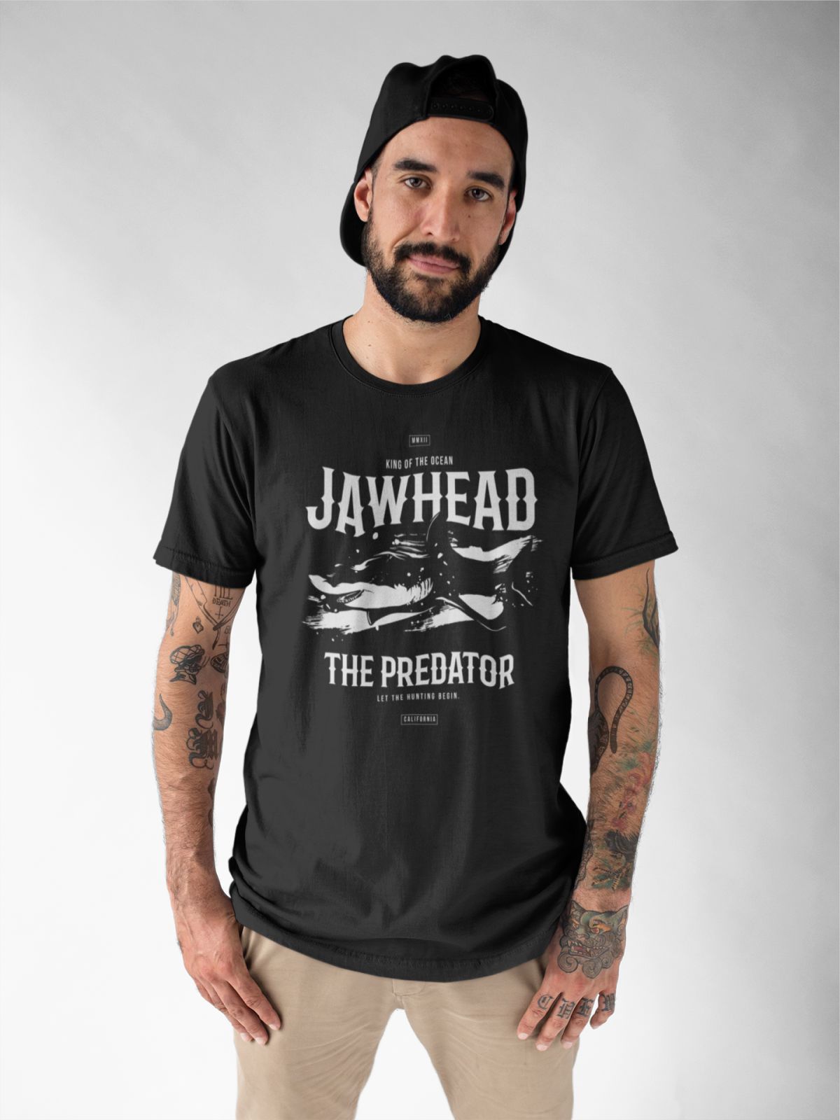 Juodi UNISEX marškinėliai "Jawhead“