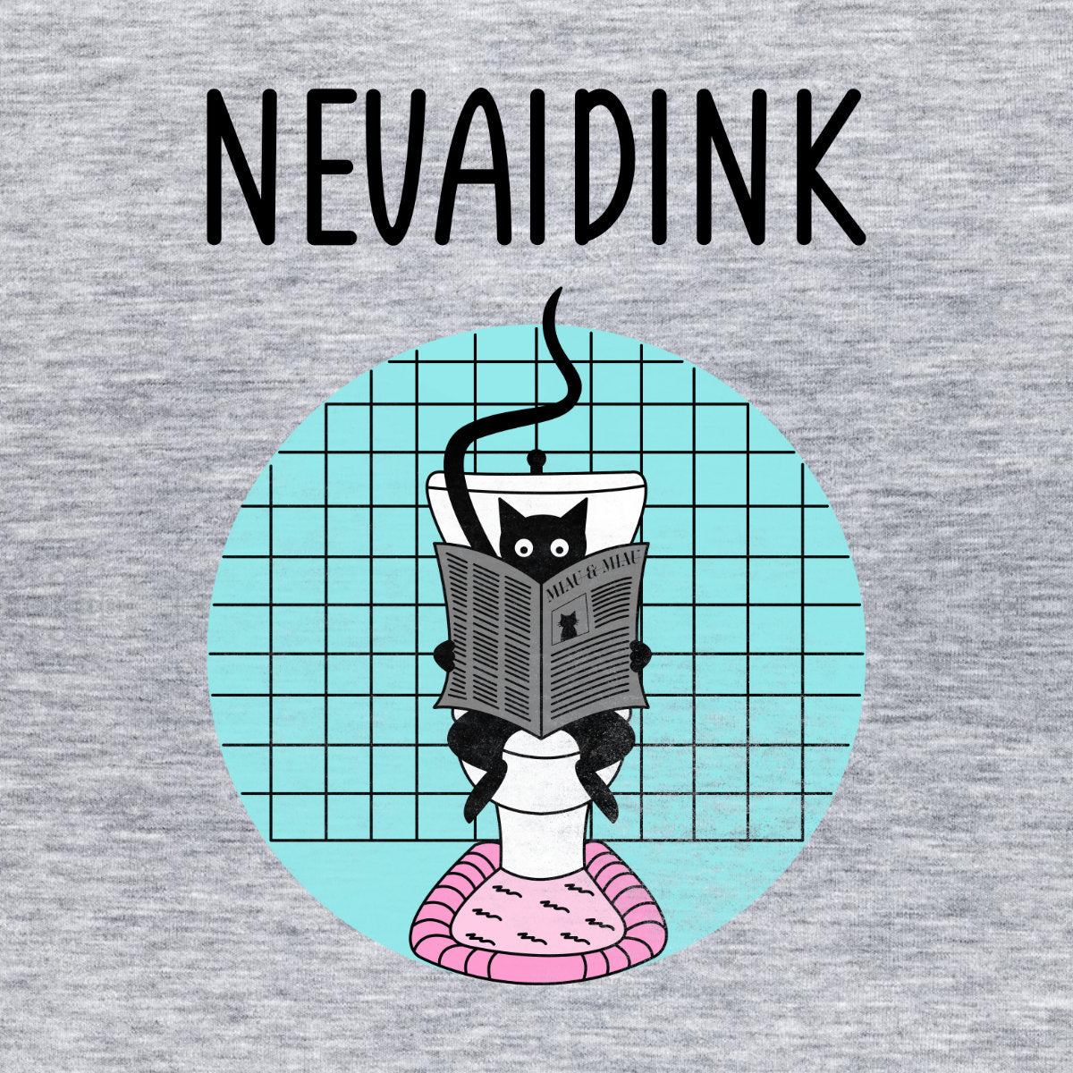 Pilkas melanžinis UNISEX džemperis be gobtuvo "Nevaidink"