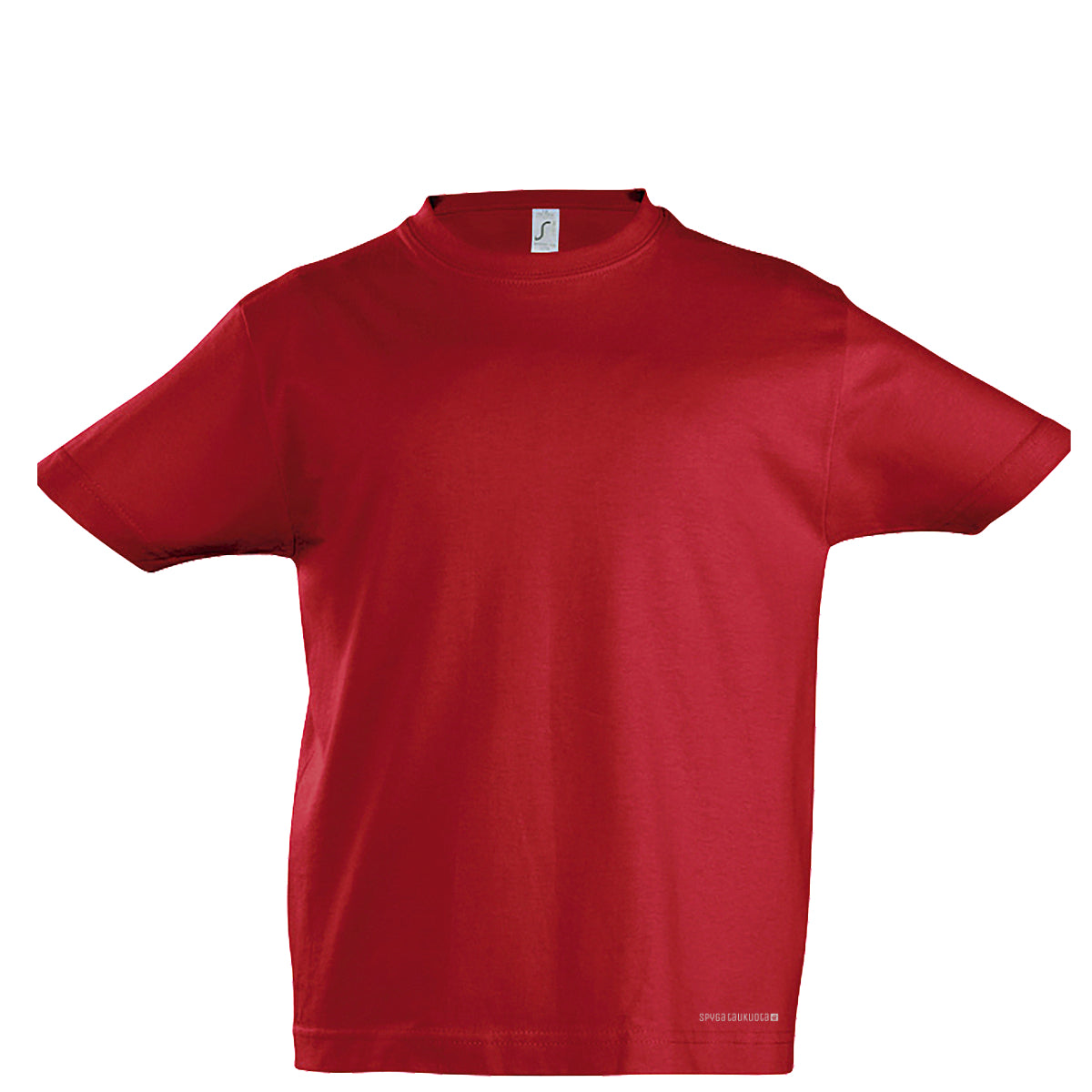 Raudoni vaikiški marškinėliai be spaudos